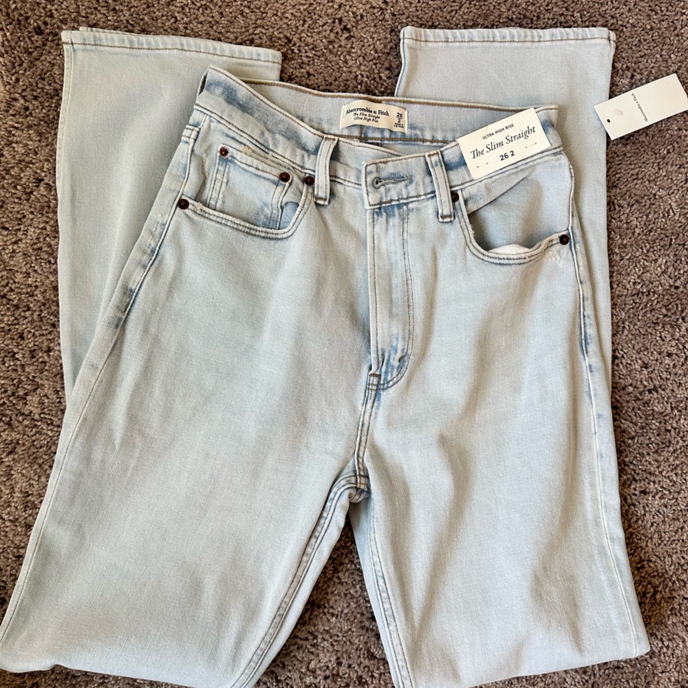 A&F Ultra High Rise Slime Straight Jeans